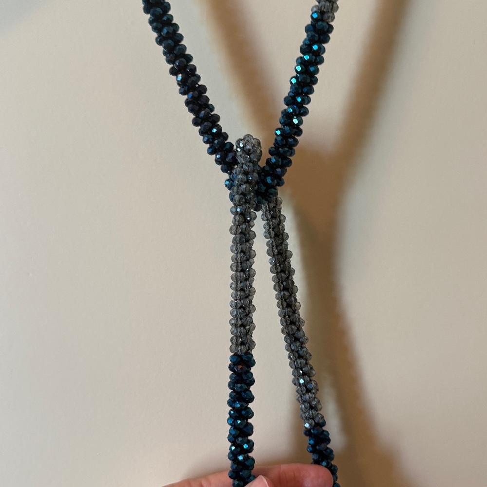 Elegant Multicolored Beaded Wrap Necklace with Tassel - Picture 3 of 3
